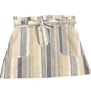American Eagle Paperbag  Lined Linen Blend Mini Skirt with Pockets  NEW Size XL
